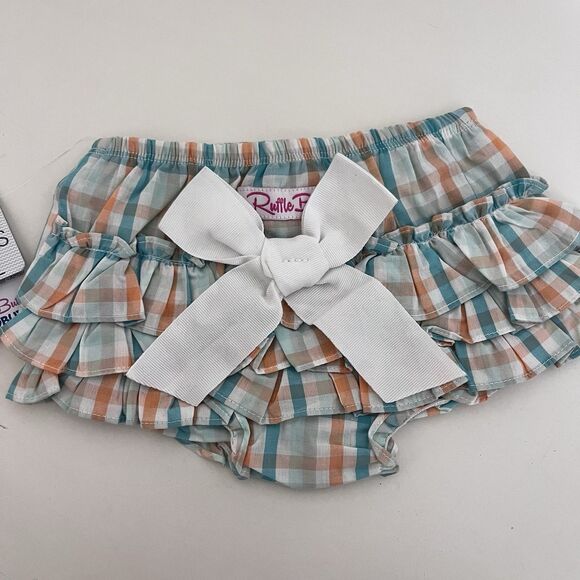 RuffleButts Presley Plaid Ruffled Bloomers Diaper Cover Girls Size 6-12 Months - Picture 4 of 10